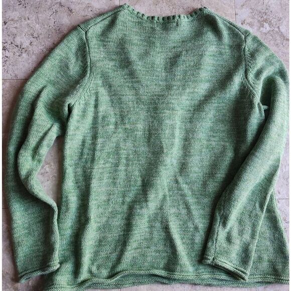 S38 Eddie Bauer Heather Green 1/2 button V-neck sweater long sleeve Size XL - Picture 5 of 9